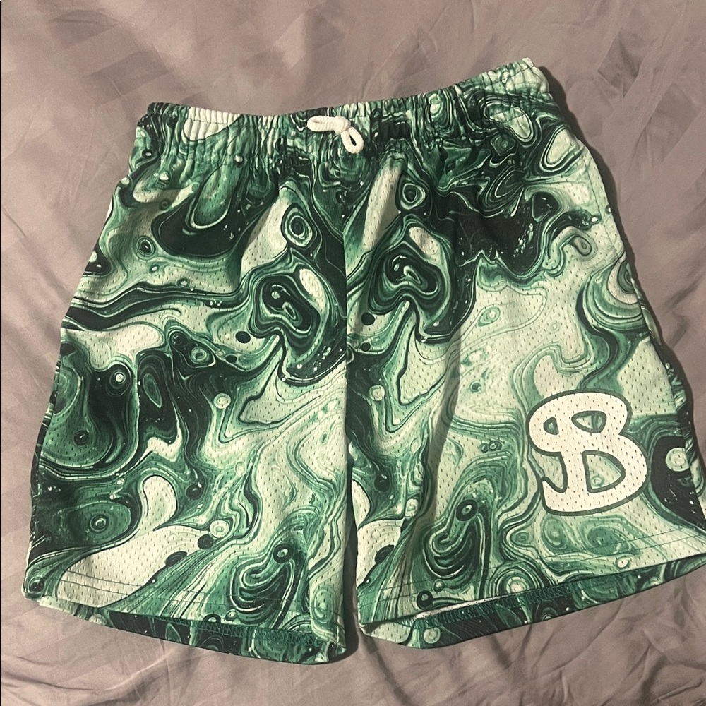 Green Swirl Kids Shorts